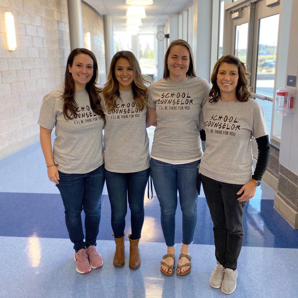 Brambleton School Counseling Department showing off our new shirts, “School counselor, I’ll be there for you” <a href="/RichCounselor/">Tai Rich</a>  <a href="/BAM_MS_Official/">Brambleton Middle</a>