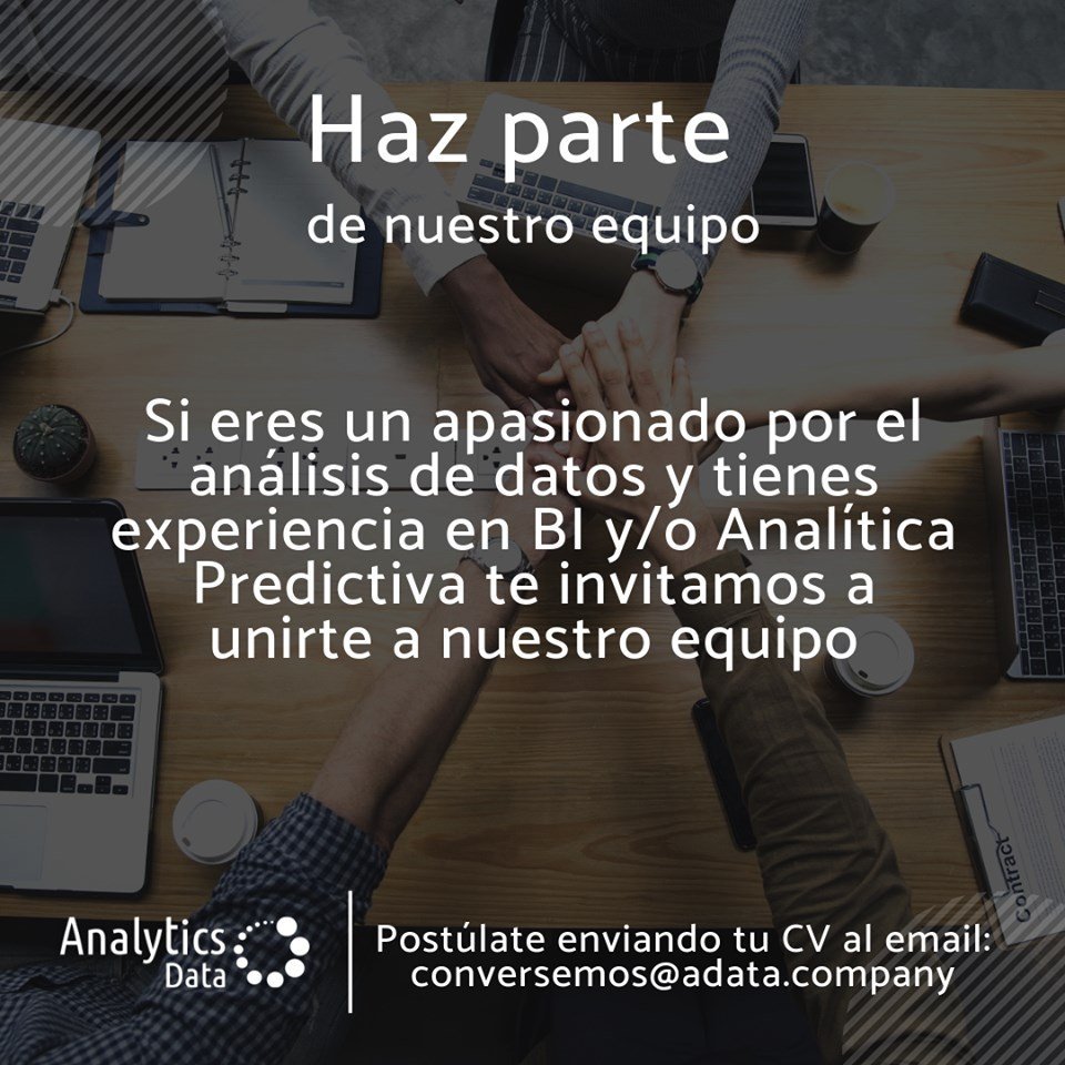 AnalyticsDataCo's tweet image. ¡Crece con nosotros y postúlate!
📣 Haz parte del equipo #AnalyticsData
Escríbenos a: conversemos@adata.company
#TrabajoSiHay #Tecnología #BI #Qlik #BigData #MachineLearning #alfabetizacióndedatos #dataliteracy