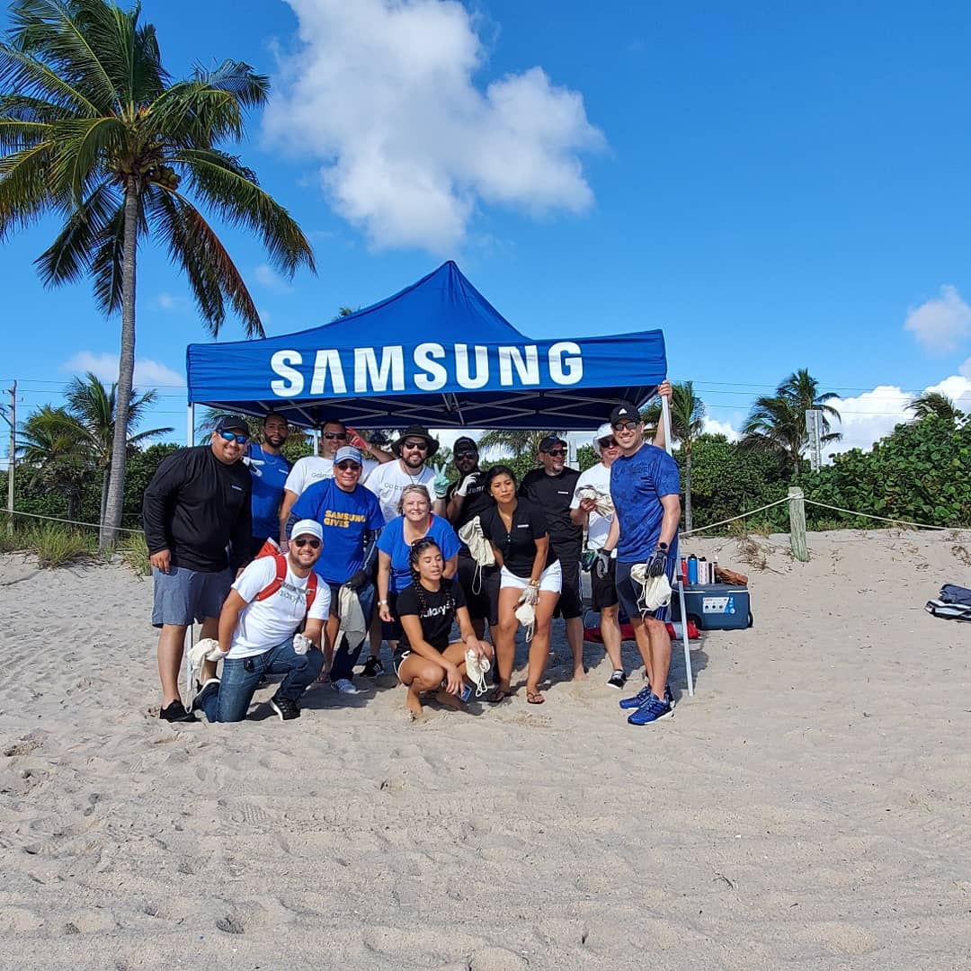 Day of Service - Samsung #wecleanbeaches Miami, West Palm Beach @OceanBlueProject