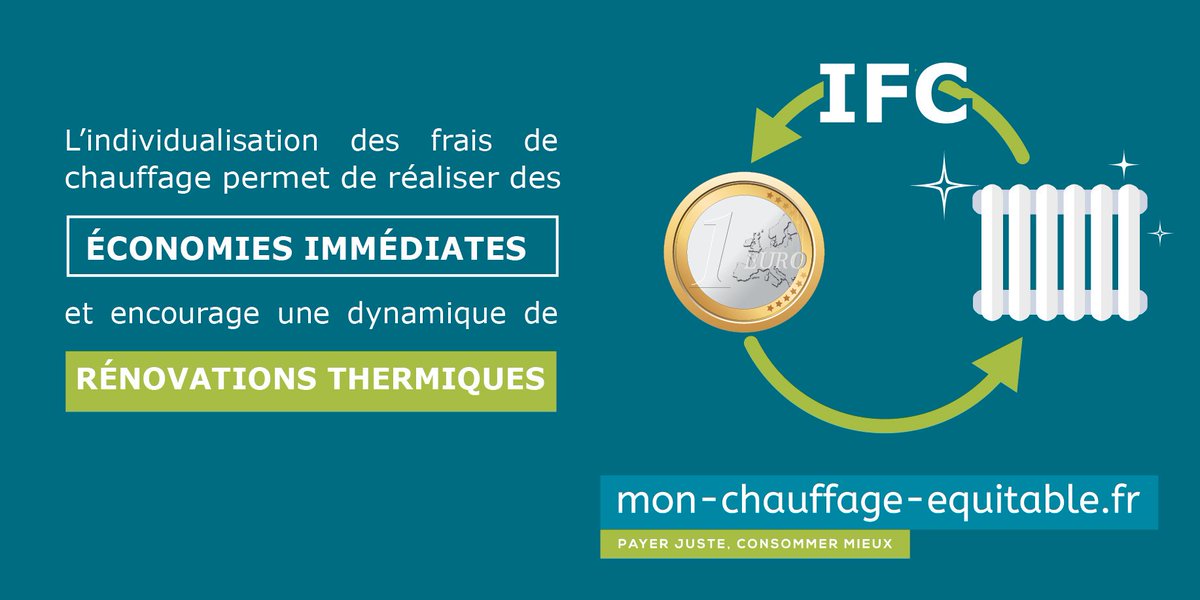💡Grâce à l’#IFC, chacun payera ce qu'il consomme réellement, amenant l’ensemble des occupants d’un immeuble à raisonner leur consommation d'énergie et à engager des travaux de rénovation thermique !
 
Plus d'informations : mon-chauffage-equitable.fr