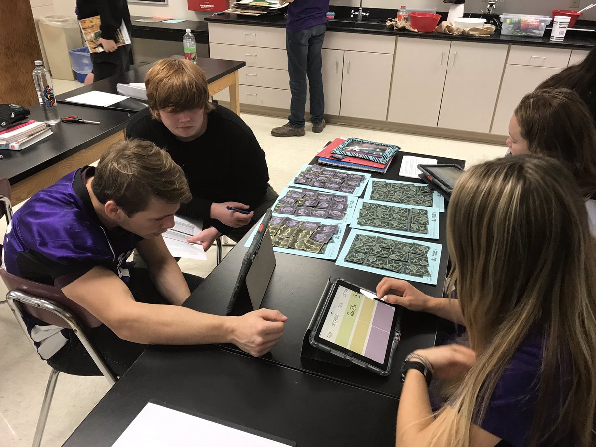 LVanegtern's tweet photo. The Wildlife and Natural Resources Management class simulated the food chain in population dynamics of an ecosystem through this hands-on game. #DodgelandProud #WAAE #NAAE #AgScience https://t.co/wH04w5uiRy