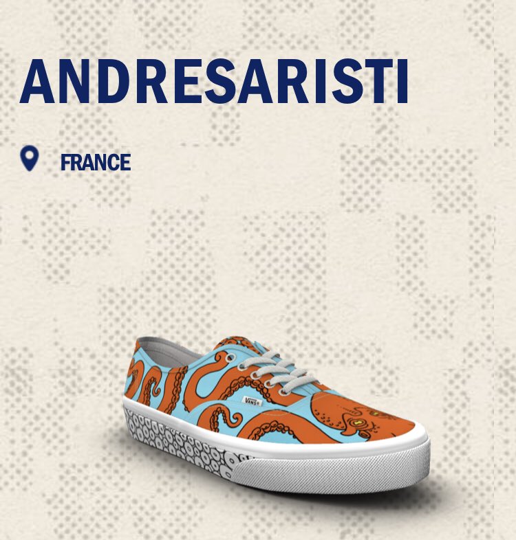 dianaaristi's tweet photo. Mi hermano está participando en este concurso de Vans, los invito a votar por su diseño https://t.co/xg76CaH958 https://t.co/FgmsVWZz4i