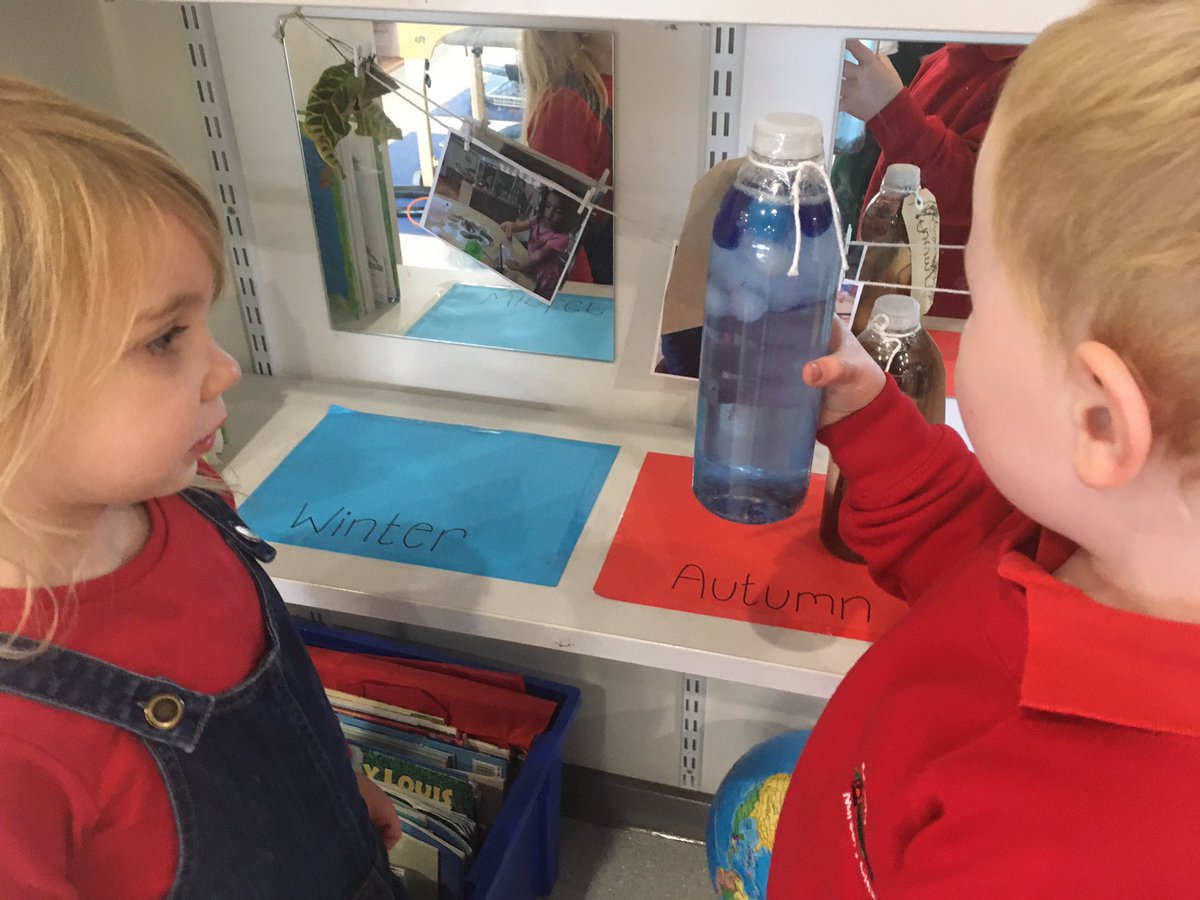nurserycrookfur's tweet photo. Some new sensory season bottles have brought about a lot of discussion today! #promotinglanguage #provocations https://t.co/HjmXjGZqPG