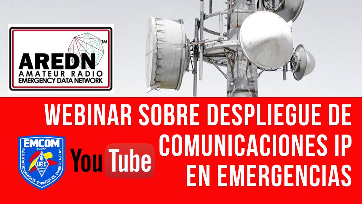 emcomspain's tweet photo. En directo webinar sobre @arednmesh AREDN https://t.co/dm8SVy8T1w

#RedesMesh #Radioaficionados #emergencias #Radioafición https://t.co/Y360mRETSl