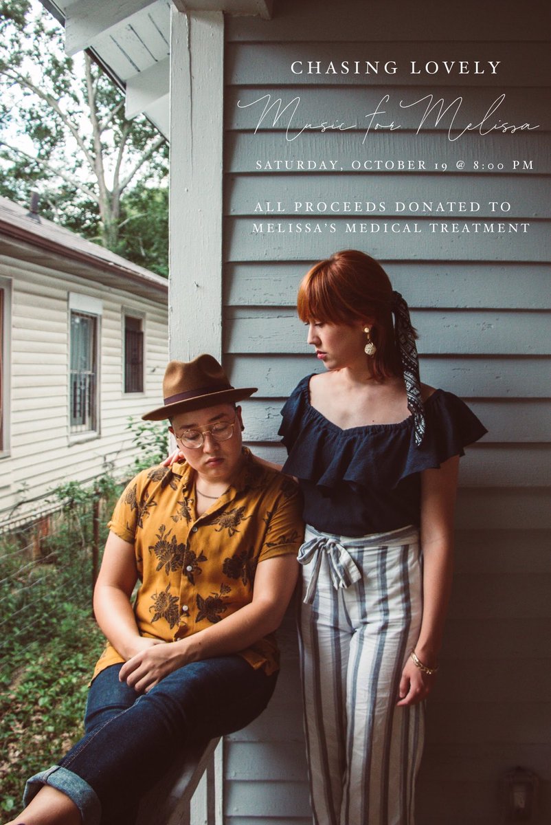 ChasingLovely's tweet photo. Atlanta! We’re playing a fundraiser concert on Saturday, October 19 at 8PM for our cousin, Melissa, who is suffering from a severe form of cancer. All proceeds will be donated to her medical treatment ❤️ Space is limited. Buy tickets: https://t.co/fJOIOm16gn https://t.co/y9RXEwWpdF