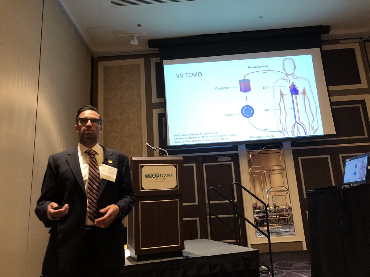 barran62's tweet photo. It was my pleasure to introduce one of my Northeastern University classmates, Karsten Roberts who gave a presentation on the use of VV ECMO as a first line treatment for ARDS on the last day of the NJSRC Shore Conference. Great lecture! #NJSRC, #AARC, #NEUGRADS, #ECMO https://t.co/NbzUFIPEqQ