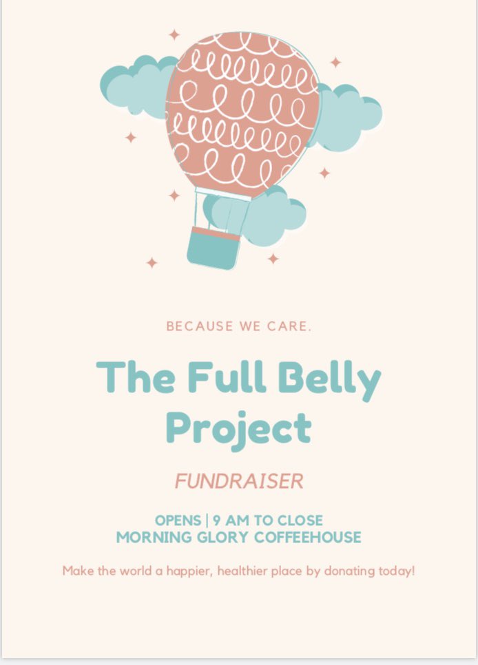 FullBellyPro's tweet photo. 🚨ATTENTION🚨 The Full belly project’s fundraiser is ONE week away! Make sure to mark your calendars because you do not want to miss out on your chance to make a difference! WE CAN change the world! Come on out and join us on October 18 at Morning glory Coffee house. https://t.co/aRHGScrtBM