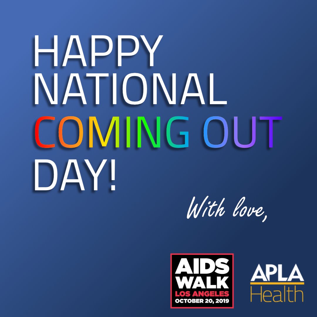 APLAHealth's tweet image. Happy #NationalComingOutDay to all of our LGBTQ+ family! This day is such a special one, as it represents the choice to live in one's truth. We all have a different story, and our choice to tell it honestly is the force that brings change across the world. #ComingOutDay ❤️