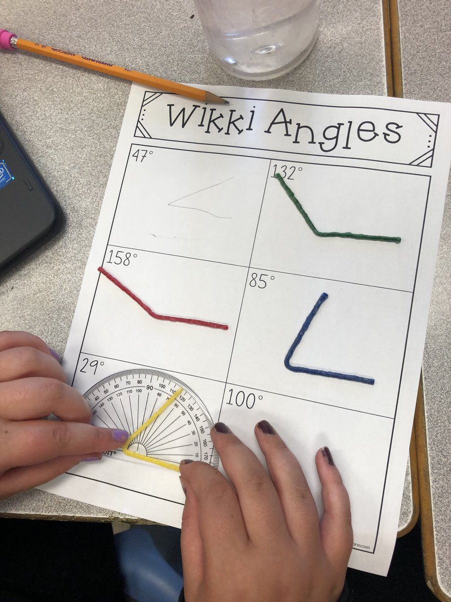 MsLongeway's tweet image. Wikki sticks made for a super fun introduction to measuring &amp;amp; constructing angles! @FenelonTownship #tldsblearns #tldsbmath