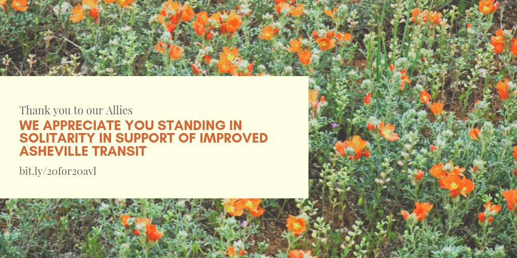 JustEconomicsNC's tweet image. Many thanks to all of our partner organizations and allies for standing in solidarity with us for improved transit in Asheville bit.ly/20for20avl #20for20avl #betterbusestogether