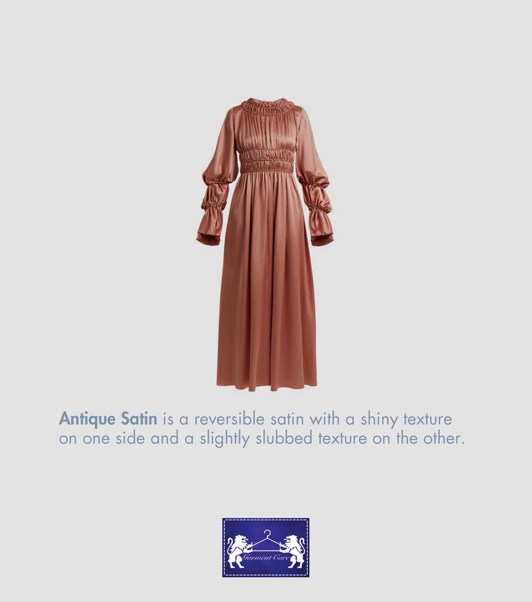 GarmentCareLTD's tweet photo. It has a beautiful drape and is suitable for making a wide range of garments.

#GarmentCare #FabricNames #Drycleaning #AntiqueSatin https://t.co/BeewqTnFUC