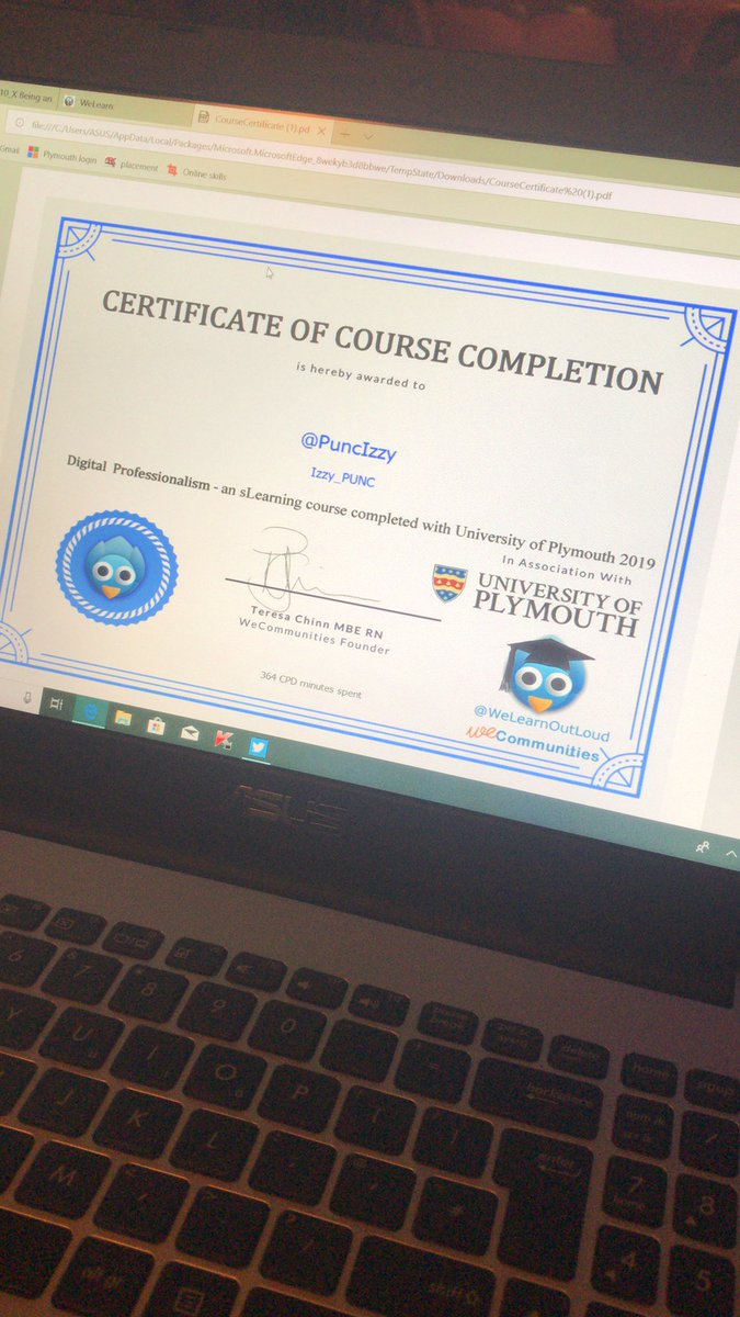 My certificate 😊 #PUNC19