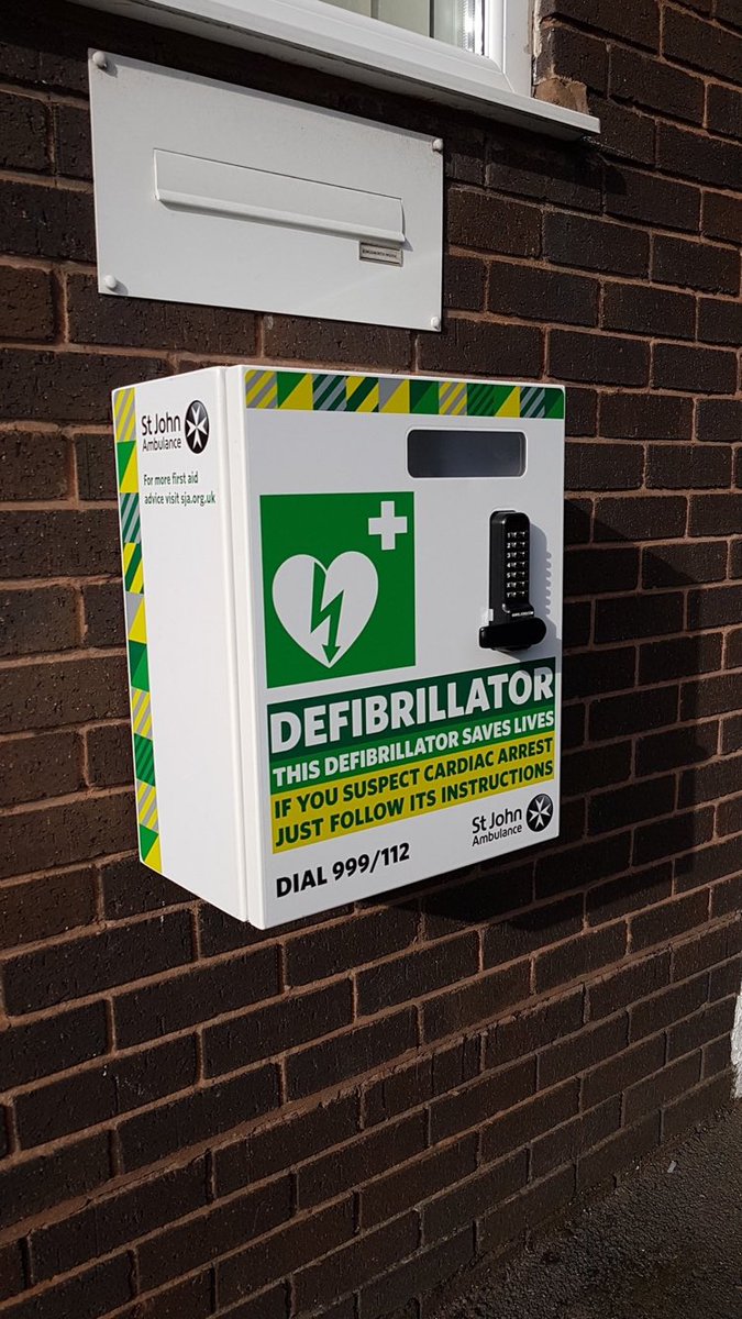 Super proud that the fundraising efforts of <a href="/SJABhamNorth/">SJA Birmingham North</a> means we have another public access defib in the area. This one is on the building we rent from <a href="/MalcolmPiperLtd/">Malcolm Piper and Co</a> in Bham.  We hope you never need to use one but happy that this is available to the community just in case!