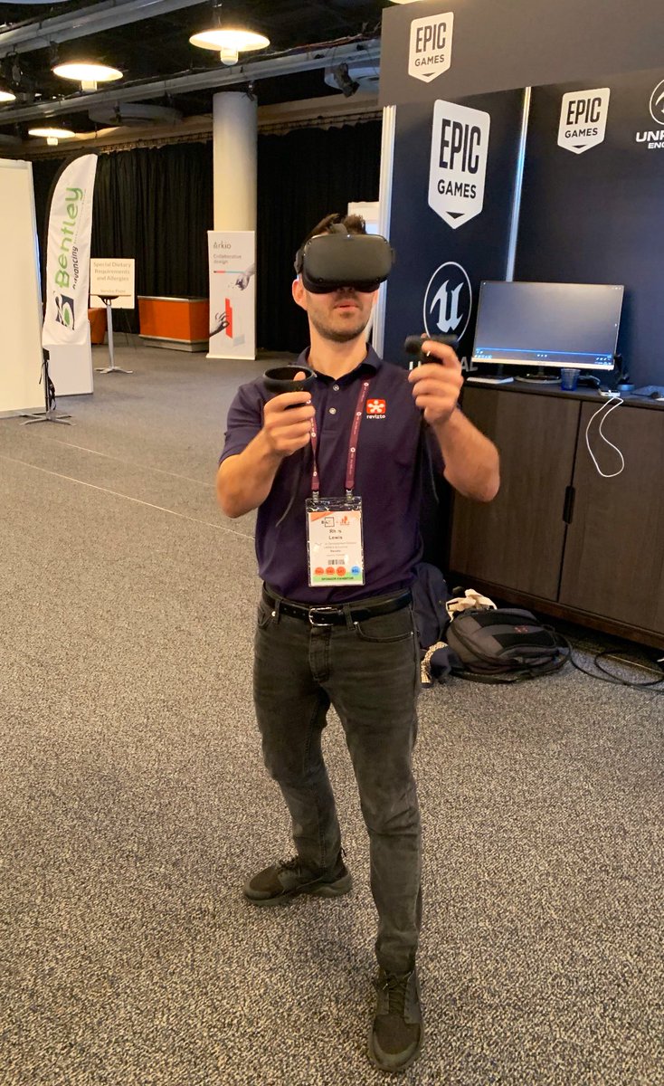 rhyslewis_bim's tweet photo. What an experience with @EpicGames & @UnrealEngine at #BiLTeur
Playing βRobo Recall UnPlugged!β in #VR
Sooooo incredibly realistic, send me back down with those zombies Iβm ready!!!
#BIMfun #Gamification https://t.co/VPRJJQwgP1
