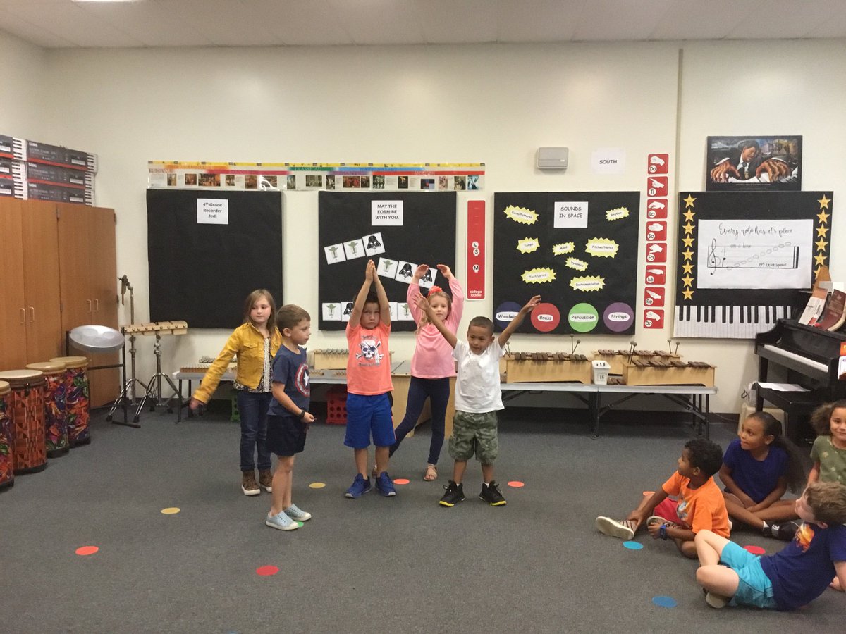 Lots happening <a href="/paxtonkee/">Paxton Keeley</a> #musicoutofthisworld.  1st Grade with creative movement to songs, the Comet Choir is working hard, and our awesome PTA bought us a new instrument!