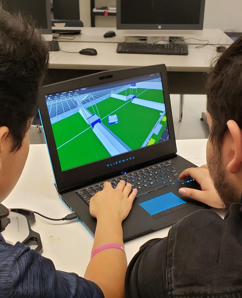psjaSWrobotics's tweet photo. #FRC6830 learning how to use the synthesis program from @autodesk as a tool for this season. Thank you for making this available!!! #PSJARobotics #omgrobots #stemsquad #robotics #infiniterecharge #FIRSTRGV @psjaisd @firstrgv @PSJA_SnapGirl https://t.co/e7iNZVPmOA