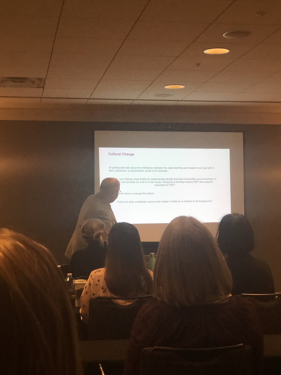 GodboldNattalia's tweet photo. @samjnolan speaking about perceptions of #SoTL and support structures/culture for TF academics in research-led universities in the UK. Very interesting for Australian TF academics also. #teachingfocused #identity #ISSOTL19 https://t.co/MNhsWqWseg