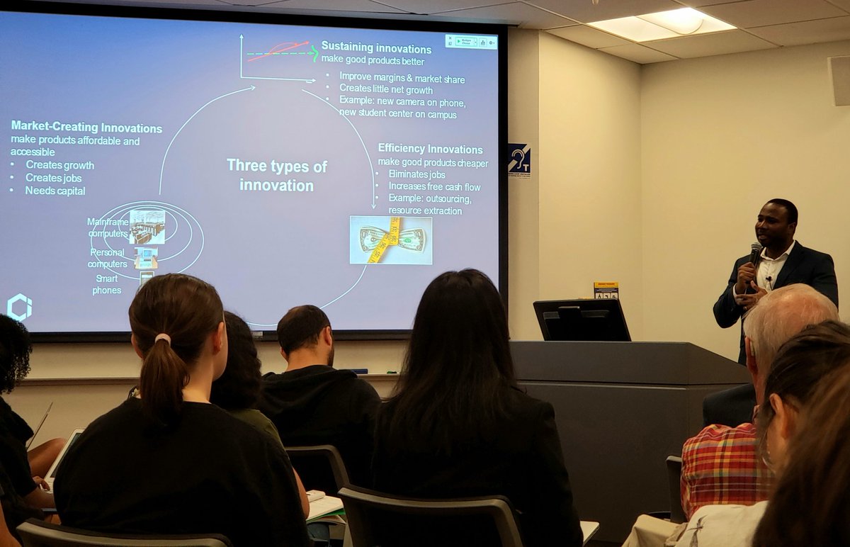 LaurenSlagter's tweet image. &quot;How do we democratize innovations that can make life better for all people?&quot; Thank you @EfosaOjomo of @ChristensenInst for sharing your thoughts on how market-creating innovations can lift nations out of poverty at today&apos;s #PovertySolutions talk supported by @wdi_michigan