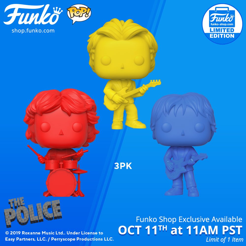 BRAND NEW Funko Pop The Police 3 Pack Sting Stewart Andy LIMITED EDITION 