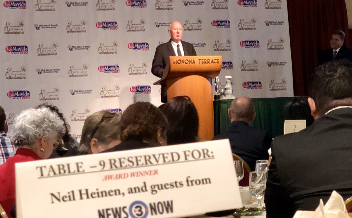 Congrats to <a href="/neilheinen/">Neil Heinen</a> as he accepts The Amigo Award at the Hispanic Heritage Luncheon!