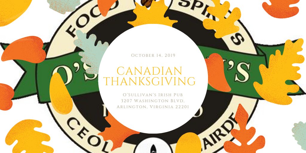 Fall is finally here and that means it’s time for turkey! <a href="/OSullivans/">OSullivans Irish Pub</a> is once again hosting #CanadianThanksgiving on Monday, October 14 (11:00 am -3:00 pm). The buffet features #poutine and Canadian drink specials including bloody #Caesars: bit.ly/35pDjvW
