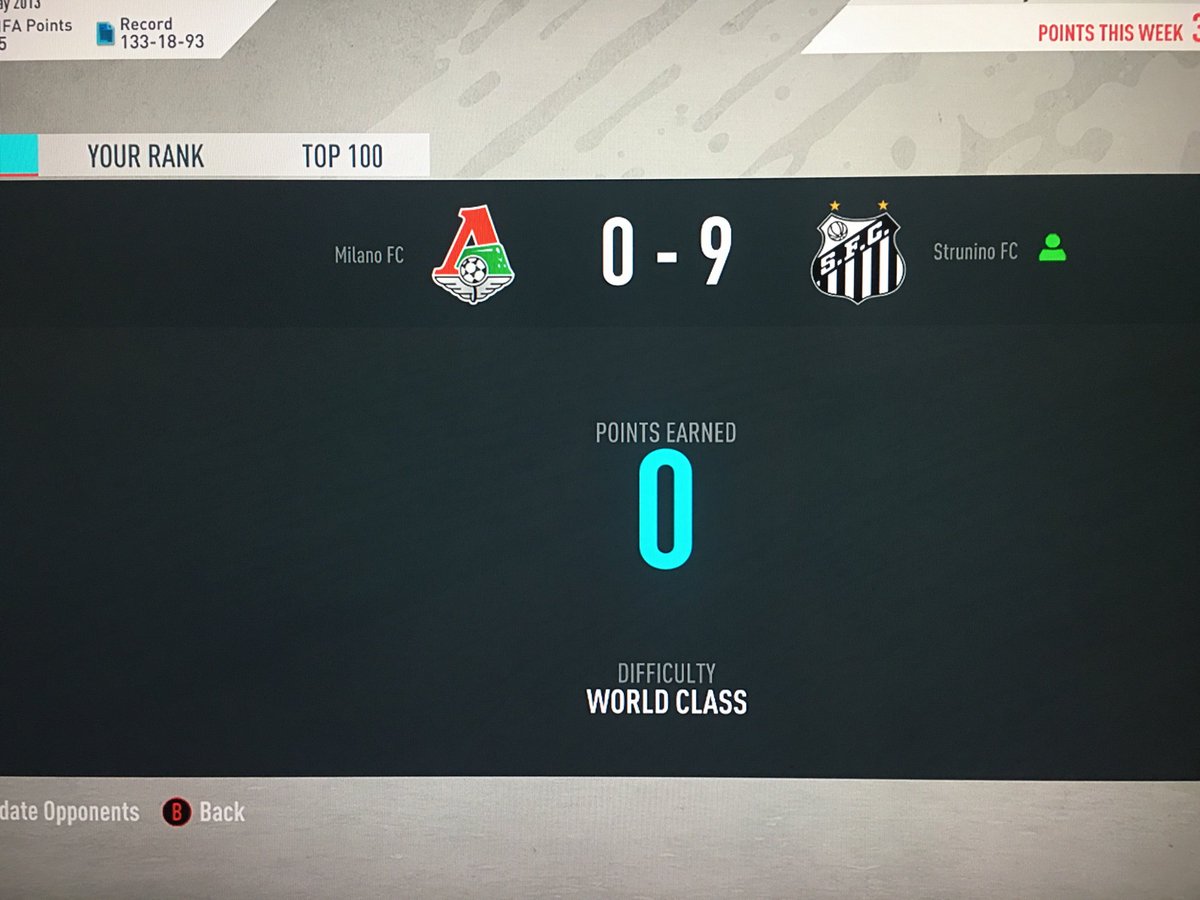 DimaRubh's tweet photo. Hey. @EASPORTSFIFA  , is there a reason why I got 0 points for beating a squad 9-0 in world class difficulty??? https://t.co/4oM0E5gBXk