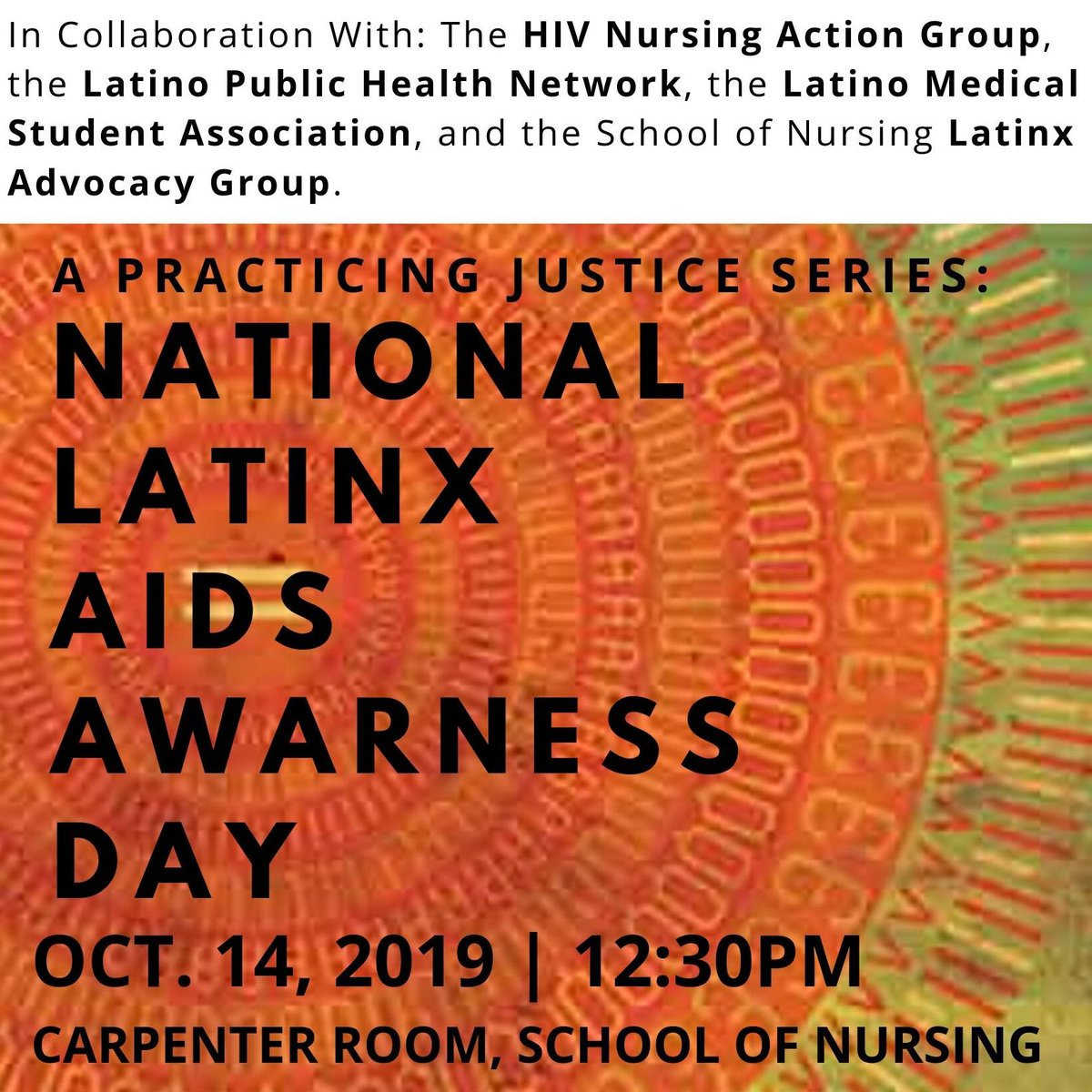 Oct 14: Join <a href="/JHSON_HIV_Group/">JHUSON HIV Nursing Action Group</a> Latino Public Health Network, Latino Medical Student Association &amp; SON LatinX Advocacy Group for a panel on impact of HIV/AIDS in Hispanic/LatinX communities- RSVP: nursingjhu.qualtrics.com/jfe/form/SV_0c… #NLAAD2019 #hiv <a href="/JHUNursing/">Hopkins Nursing</a> <a href="/HopkinsMedicine/">Johns Hopkins Medicine</a> <a href="/JohnsHopkinsSPH/">Johns Hopkins Bloomberg School of Public Health</a>