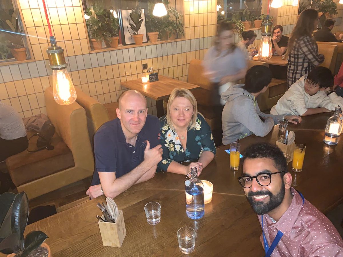 drclairesworld's tweet photo. Collaboration at it's best. Dinner in #liverpool with @VaradarajanLab @VignirsLab @VignirHelgason #Viva #PhD https://t.co/j8wYinvd0h