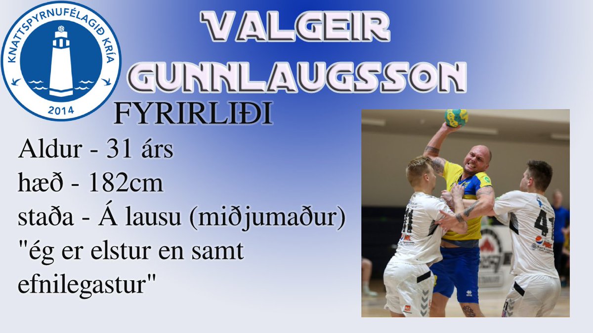 Fyrsti leikmaðurinn sem við kynnum til leiks er auðvitað fyrirliðin og aldursforsetinn og flatbakan
VALLI GUNNLAUGSSON !!!!

👊👊👊👊