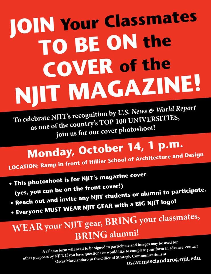 AlumniNJIT's tweet photo. Alumni, don’t miss your opportunity to be on the cover of the NJIT Magazine. 
Join us October 14th! #njit @NJIT #njitpride #njitalumni https://t.co/zbDeJjSX54