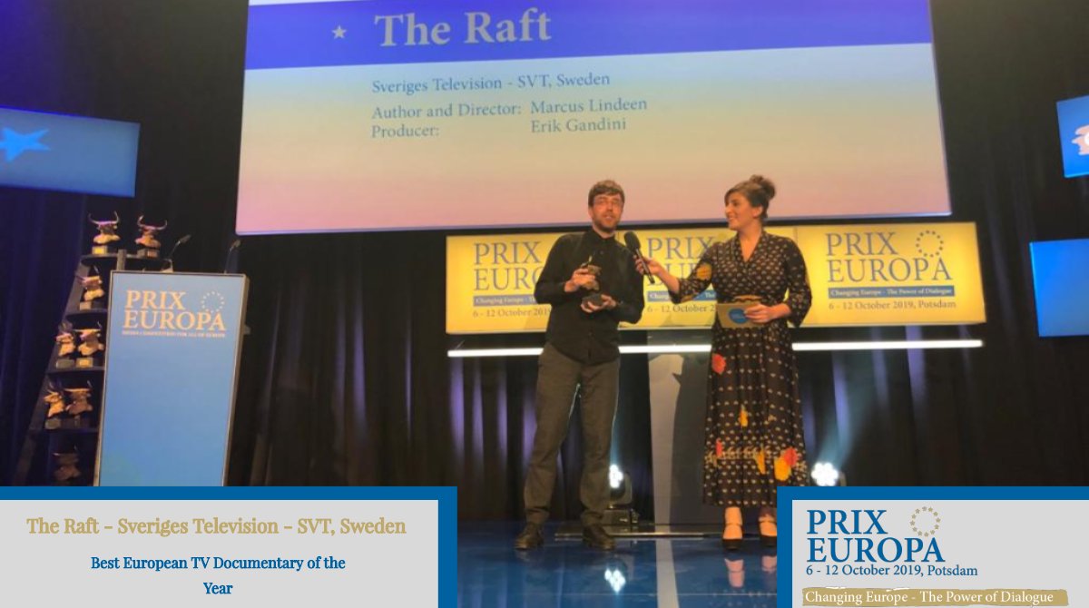 🏆 The Raft 🏆
Author and Director: Marcus Lindeen,
Producer: Erik Gandini

🥇@SVT 🇸🇪
🥈<a href="/omroephuman/">HUMAN</a> 🇳🇱
🥉<a href="/WDR/">WDR</a> 🇩🇪

#PrixEuropa