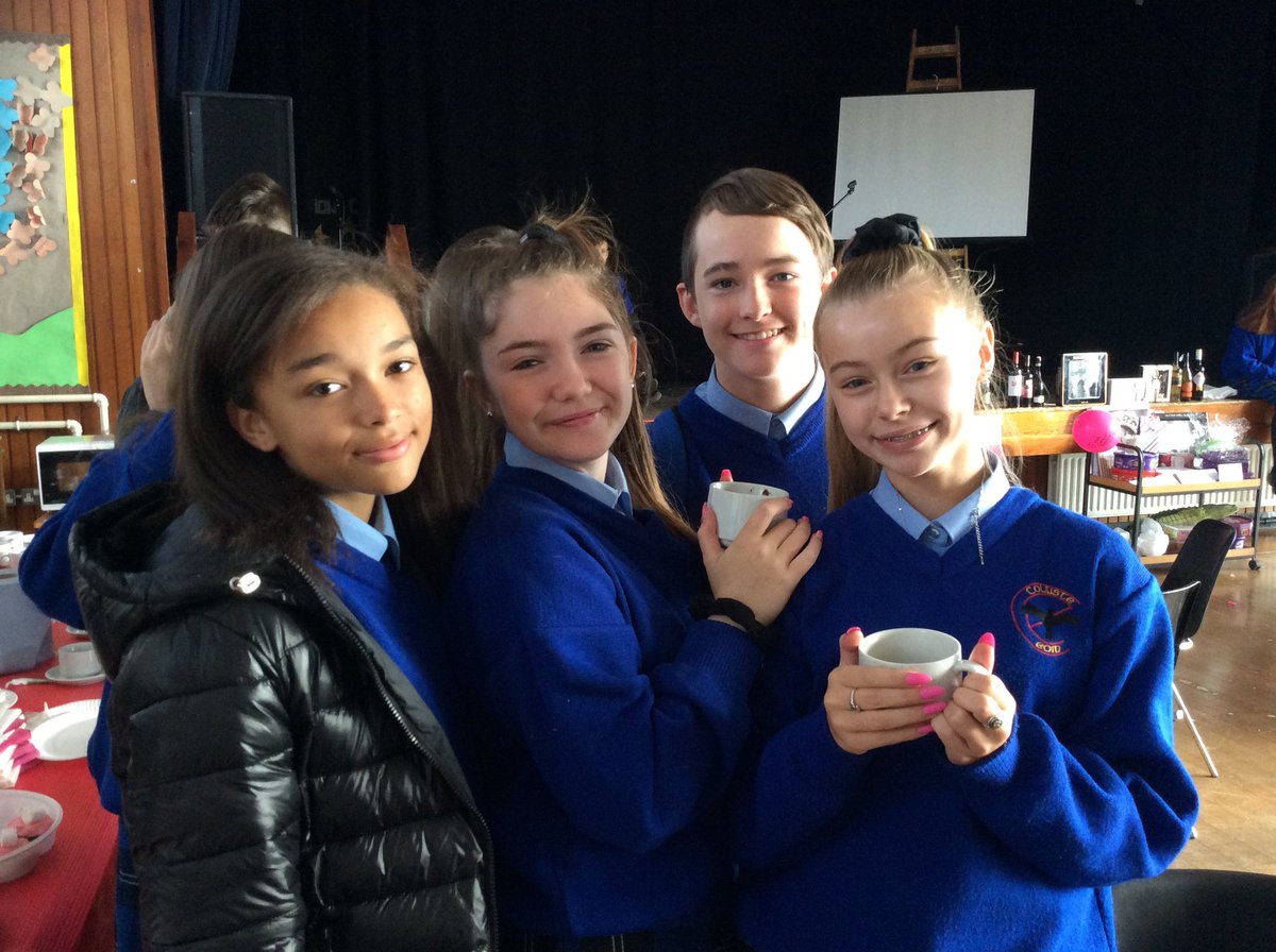CFingla's tweet photo. What a success. Incredible teamwork as our third years sold tea coffee and cakes and made a whopping amount of money. Final figure will be revealed on Monday but looking close to €700. Proud students . Thanks to everyone for the cakes and the spot prizes. https://t.co/VUjJnRTUP9