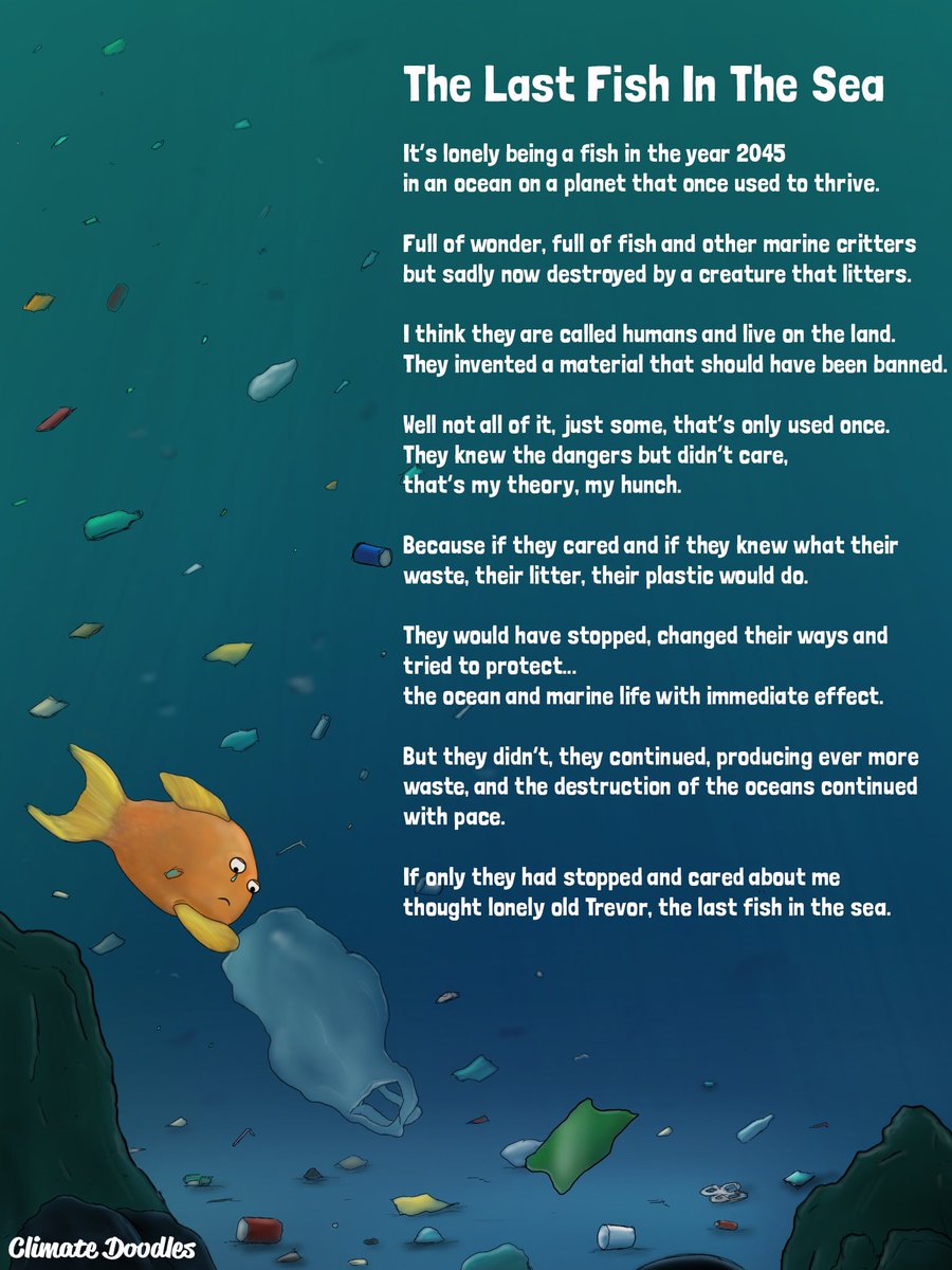 Poor old Trevor. The last fish in the sea.
I wrote these words a few months ago. They are getting closer to being true every day. 😔 Illustration by @jg_mind_doodles.