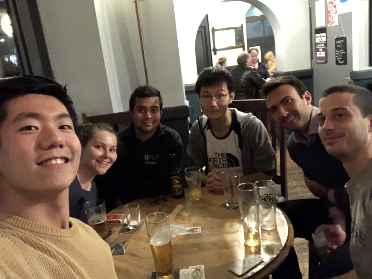 Friday evening lab social #GobboGroup ! Briscola is spreading to more people at <a href="/BristolChem/">Bristol Chemistry</a>. But they’re still not as good as the #WorkentinGroup @WorkentinChem