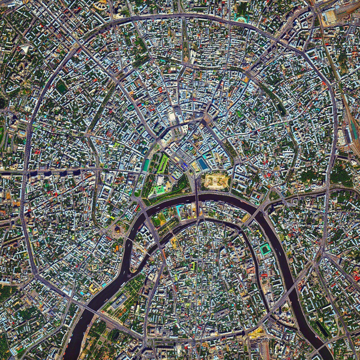 Moscow is the capital and most populous city in Russia with 13.2 million  residents within the city limits and approximately...See more here:  https://t.co/1qJRpuJfPW /// #dailyoverview #aerialphotography #earth  #picoftheday #moscow #russia #russian ..., image size:1200x1200