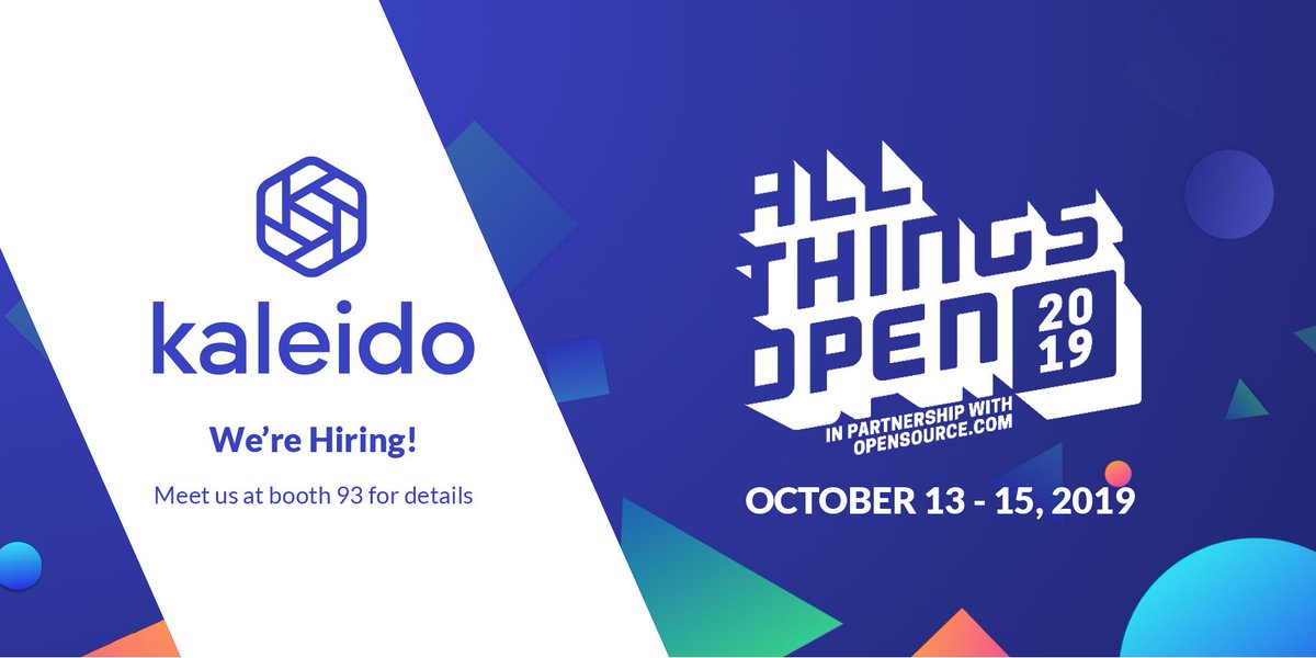Kaleido_io's tweet photo. Are you attending @AllThingsOpen Oct 12-15? Be sure to stop by booth 93 &amp; chat with us about the latest &amp; greatest in #blockchain. We're hiring! #frontendengineer &amp; more opportunities available. Check them out: https://t.co/fYwVtZeD7V

#nowhiring #techjobs #raleightech https://t.co/xCtXt4EN92