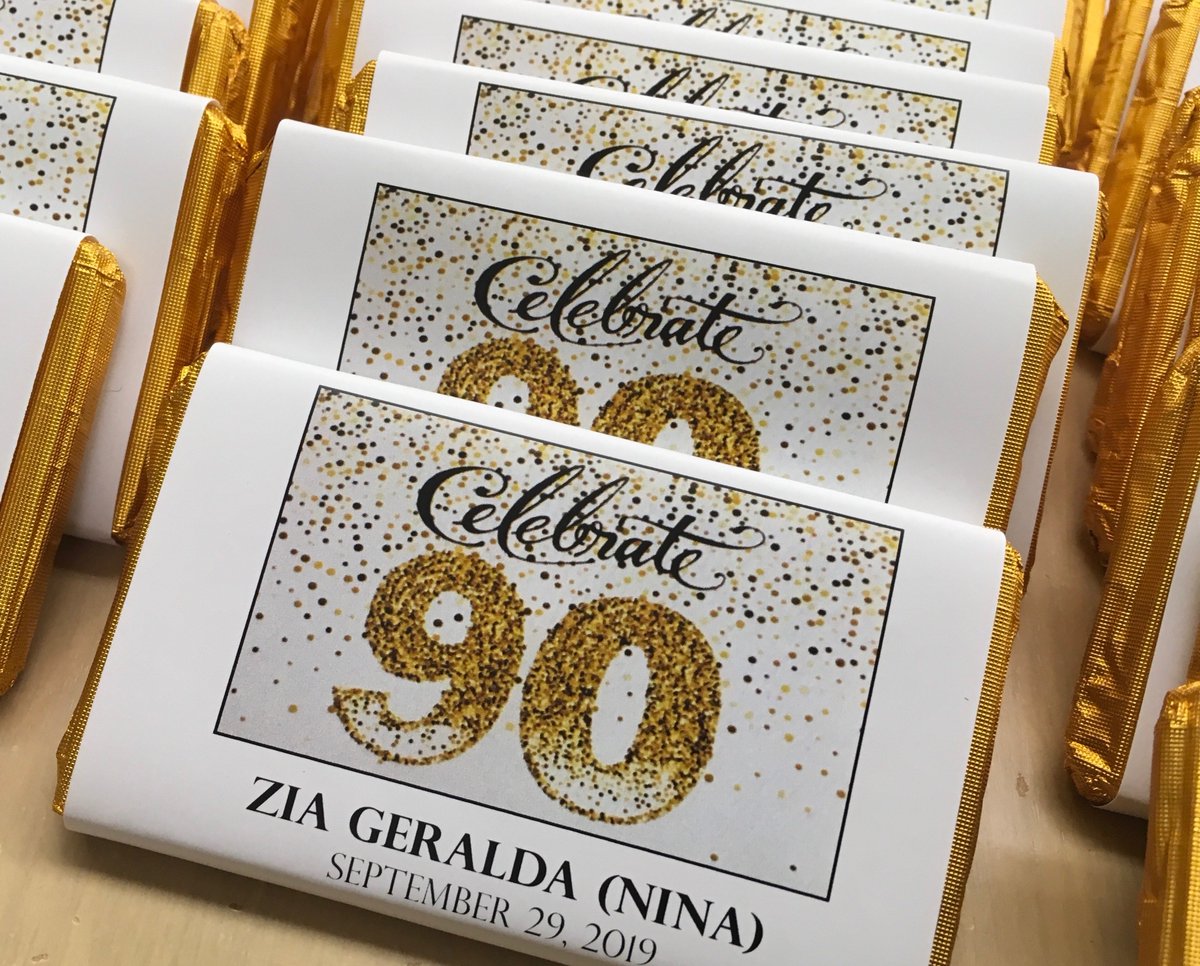 CCGChocolates's tweet image. Carella's Chocolates!  Loved making this Chocolate Bar with Personalized 90th wrapper for our customer!  Call Susan 609-586-5136.  Let us make you a wrapper!