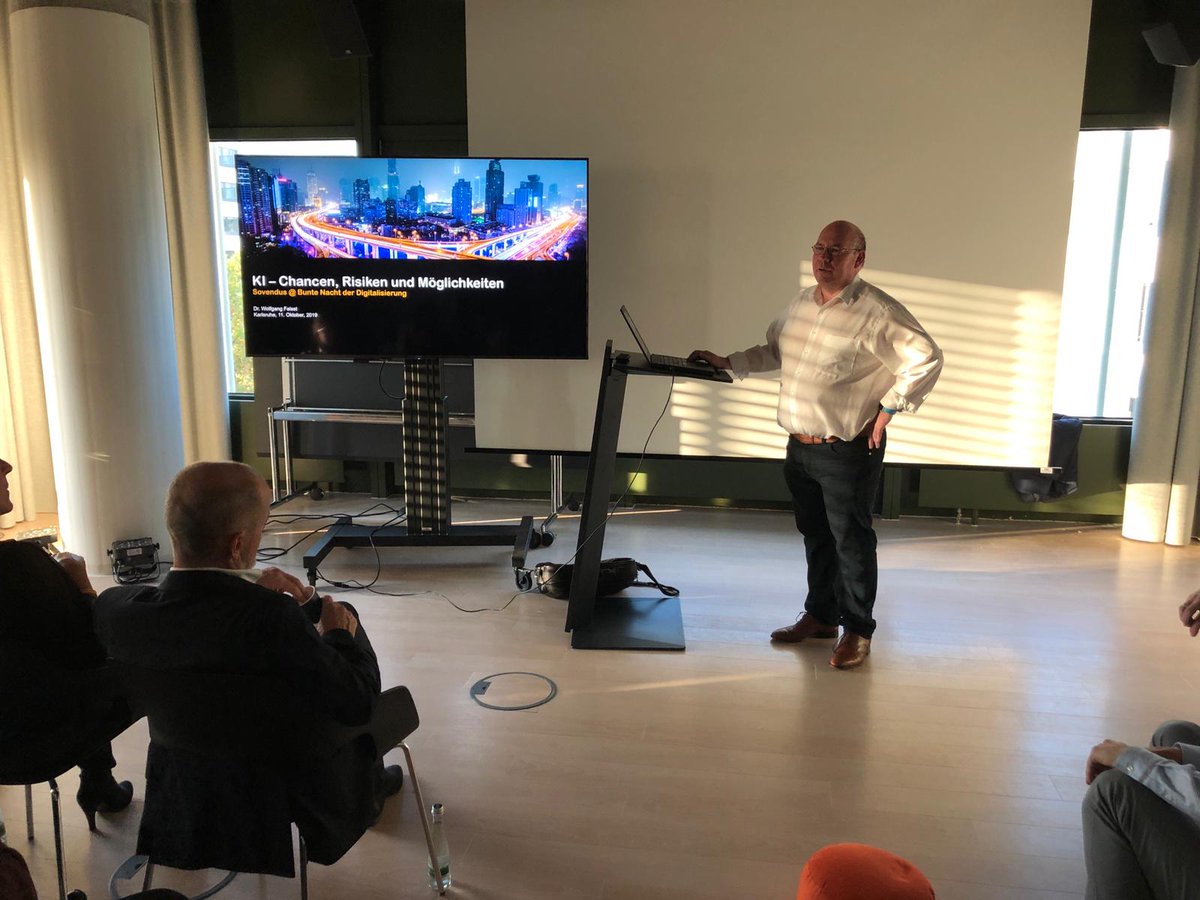 WolfgangFaisst's tweet photo. Vortrag heute bei #Sovendus im Rahmen der #DigitaleNachtKA zu "KI - Chancen, Risiken und Möglichkeiten. Bericht u.a. aus der Arbeit bei der Plattform Lernende System von Acatech (https://t.co/l1XDSki2Vi). Herzlichen Dank an die Gastgeber sowie die Veranstalter. https://t.co/g8a8wWXT1I