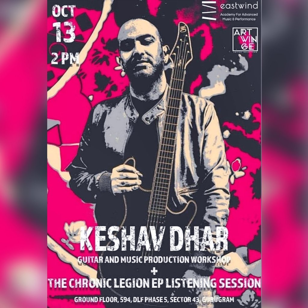 Delhi folks - Keshav is doing an in-depth workshop on metal guitar and production this weekend, focusing on material from the Chronic Legion album out soon.