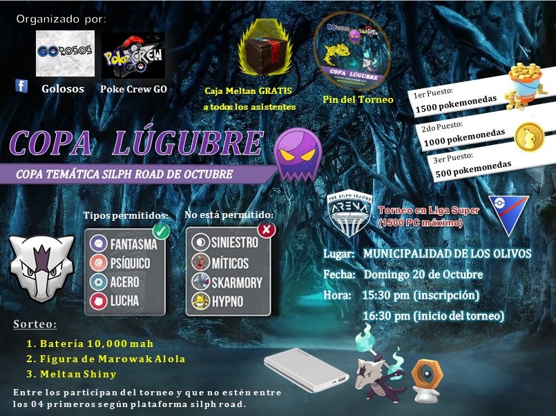 calanigames's tweet photo. Este 20 de octubre estaré en los olivos , exactamente en la municipalidad de los olivos en el torneo de los #golosos y #pokecrew habrán muchas premios y muchos regalos , nos vemos https://t.co/HWViQlF10U