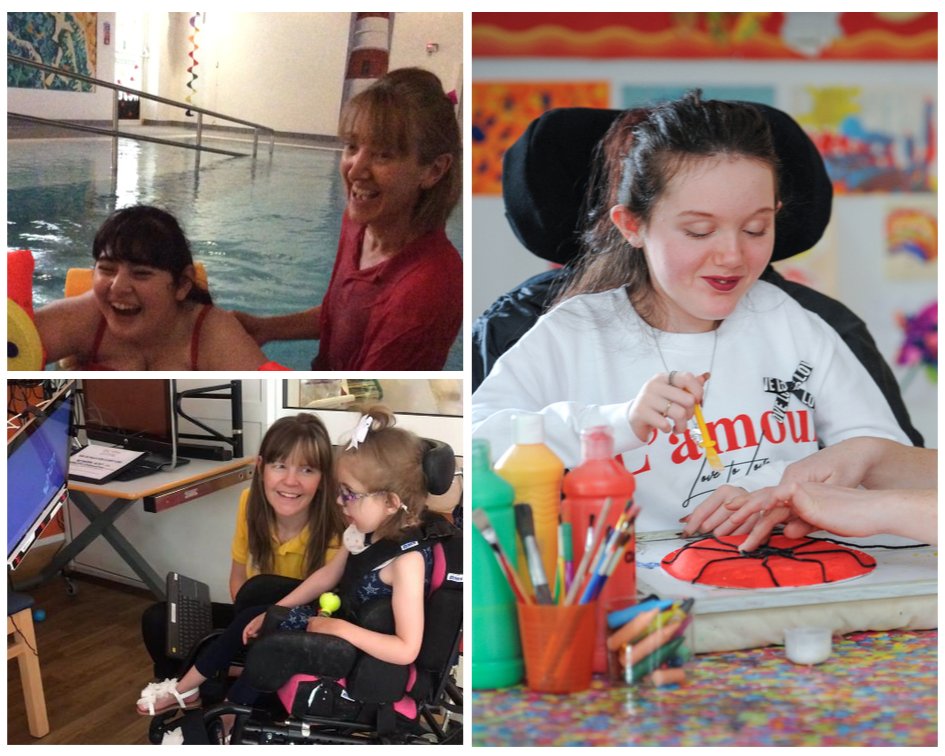 AcornsHospice's tweet photo. This International Day of the Girl we want to celebrate empowering girls at Acorns to achieve their goals. 

From physio in the hydrotherapy pool, to a safe space to explore their creativity, to using the Eyegaze system to communicate their wishes. 

#Dayofthegirl https://t.co/QGNOgsV1YC