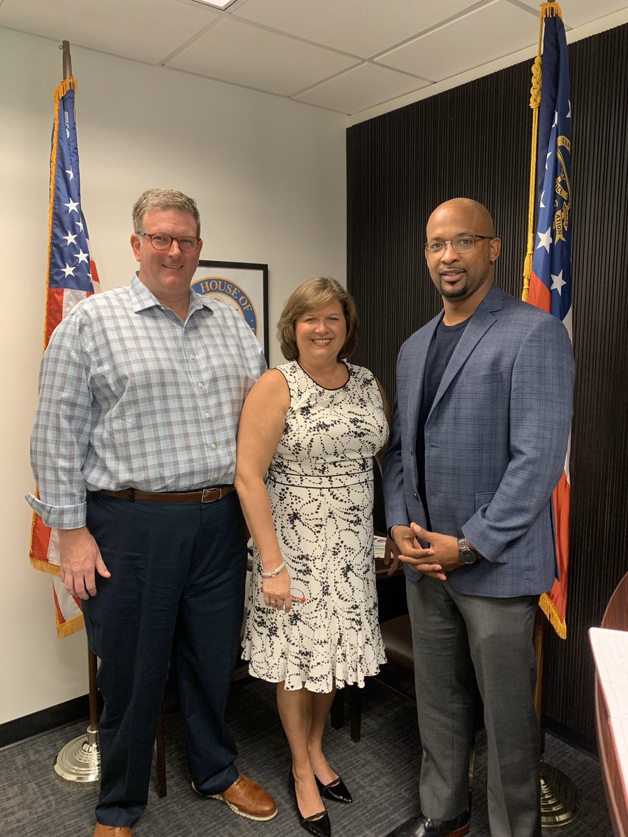 Great meeting with Rep. .<a href="/lucymcbath/">Lucy McBath</a>’s District Director Antrell Tyson re important legislation introduced by McBath to improve background checks in childcare centers!