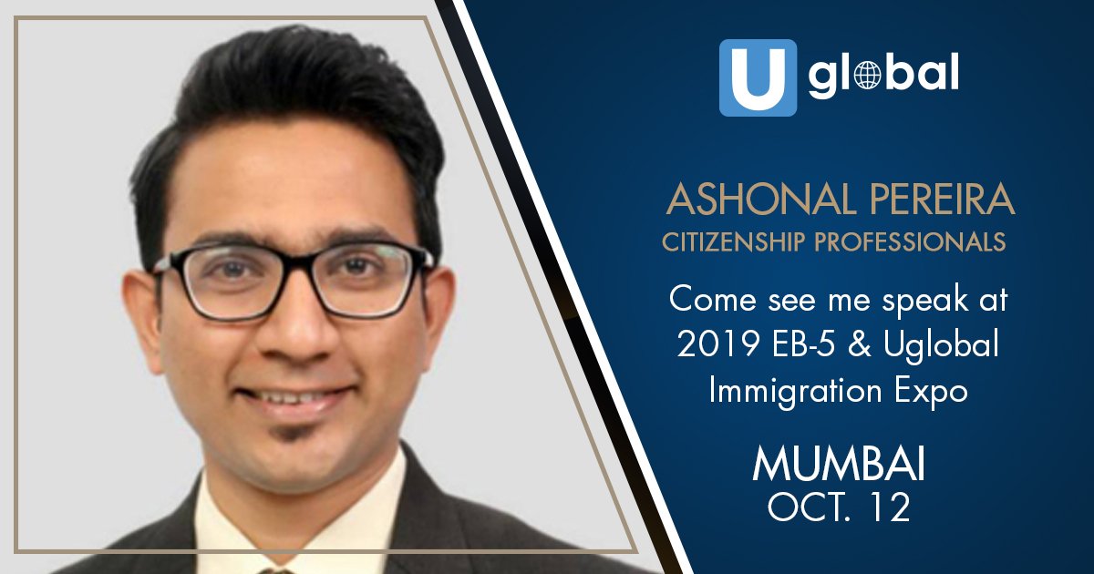 Ashonal Pereira of Citizenship Professionals is a speaker at our Mumbai #Uglobal expo! Pereira serves as vice president of his firm, which has more than 35 years of experience. #InvestmentImmigration