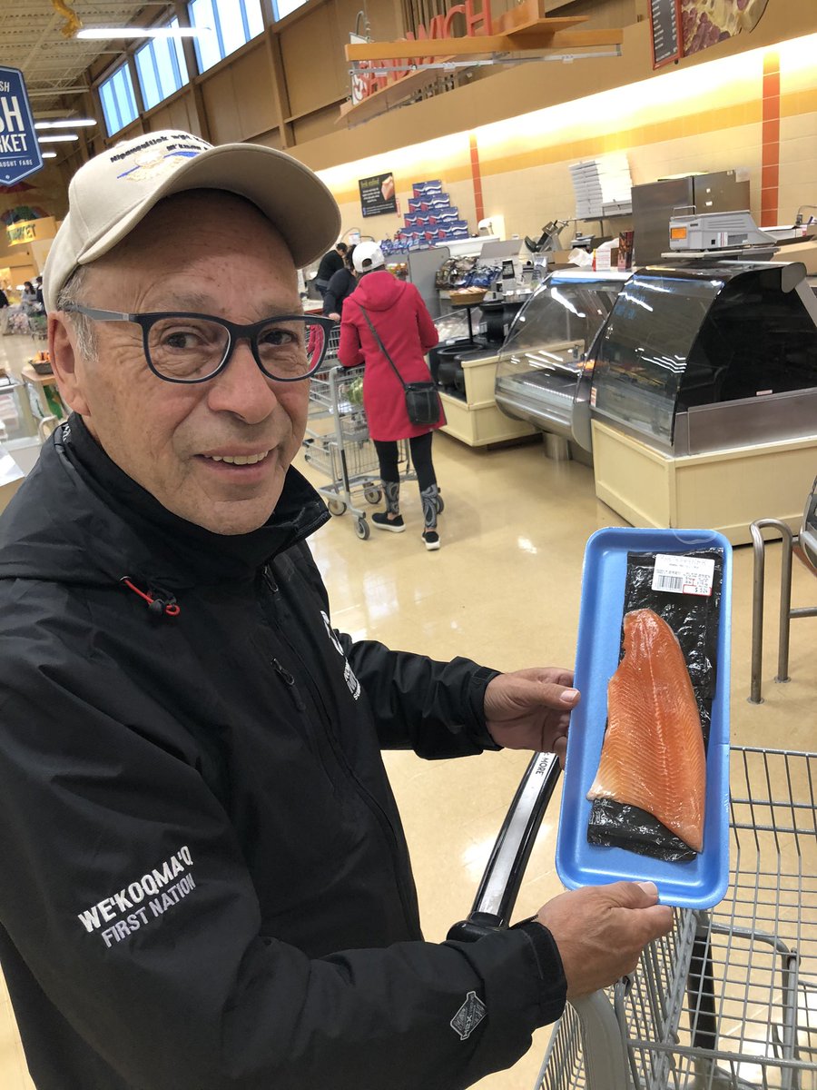 PhillipProsper's tweet photo. A great Chief proud of his great We’koma’q product that he found at Superstore. Our community should be #Thankful this weekend of all its prosperity! We’koma’q #1 https://t.co/lRk8yCmFdf