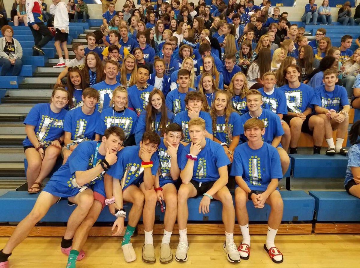 Class of 2021 representing at the Pep Rally 💛💙😤