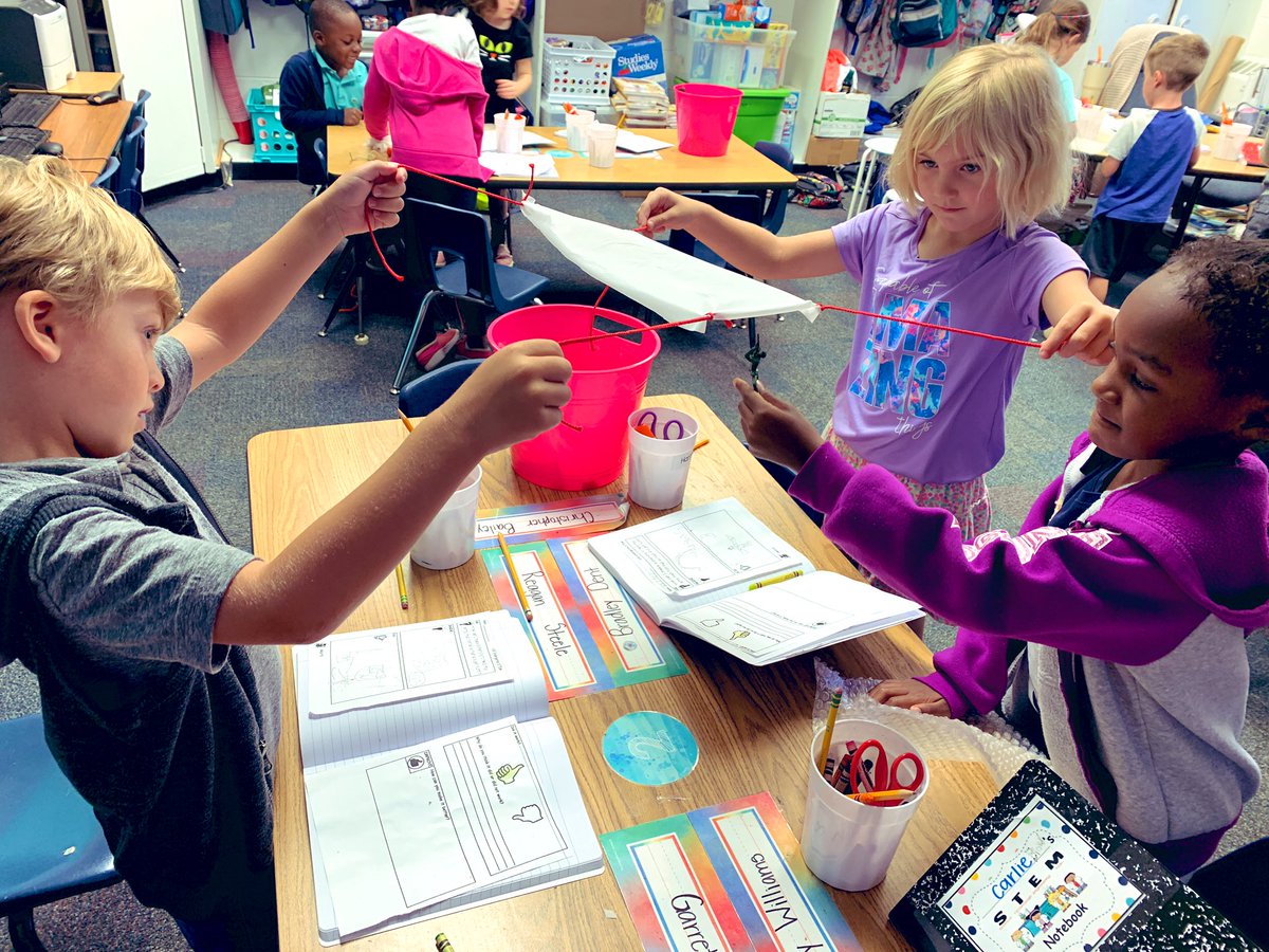 ColemanCrewKSE's tweet photo. Building parachutes for our first STEM day of the year! Smyrna Fire Department even came out to test our designs! 🤗🚒 #stemdayisthebestday https://t.co/jwDoUojNW5