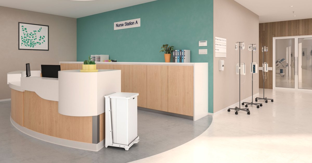 Optimize #sanitary efforts in your #hospital with the #handsfree, #stepon Defender® #waste receptacle.