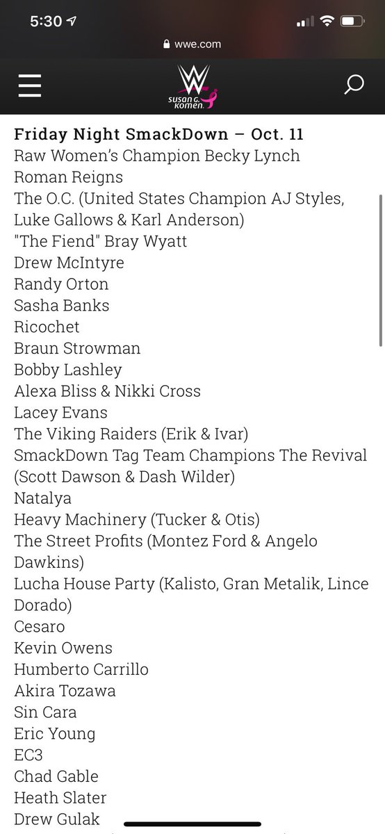 SWFPodcast's tweet photo. Why are they drafting in order of what’s on https://t.co/1AKs8uY0qe?  #wwe #smackdown #draft https://t.co/iNRI59wPOC