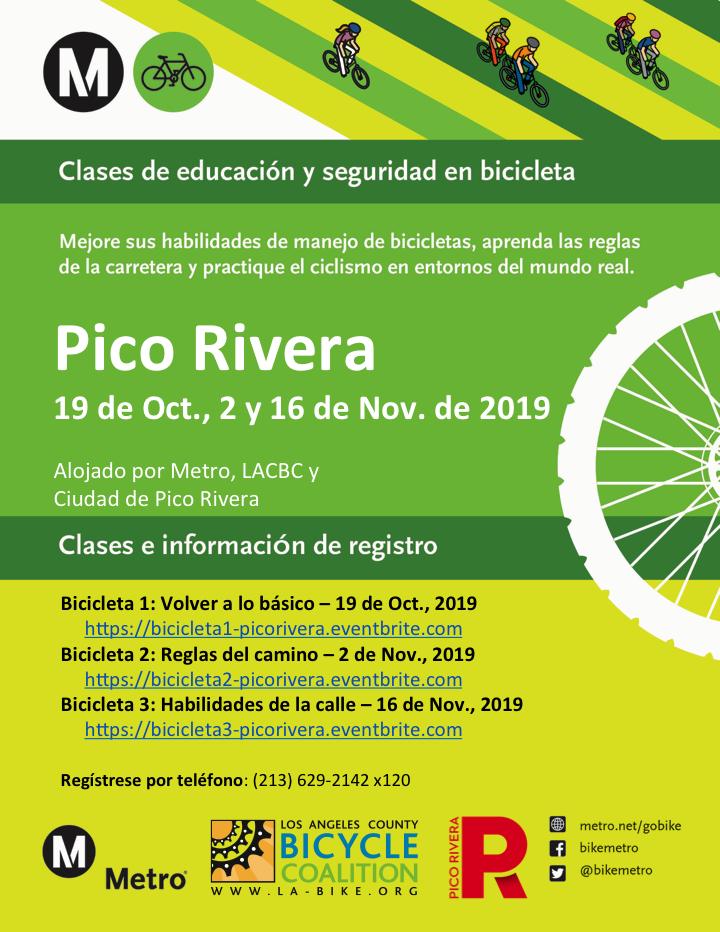 heybikela's tweet photo. Recordatorio, tenemos clases gratuitas de seguridad para bicicletas en Pico Rivera a partir del 19 de octubre de 2019. Los participantes reciben un casco y luces gratis. Regístrese aquí: https://t.co/1fuvs0ZkS5 #bikeLA #MetroBEST https://t.co/QGoyxEQAB9