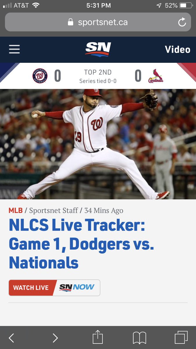 Amateur hour over at Sportsnet.  Tracker has the Dodgers facing the Nationals...<a href="/Sportsnet/">Sportsnet</a>